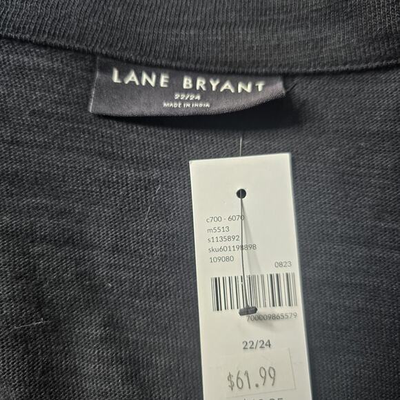 Lane Bryant Striped Relaxed Fit Drop Shoulder Long Sleeve Sailor Collar New 22/4 - Picture 6 of 10